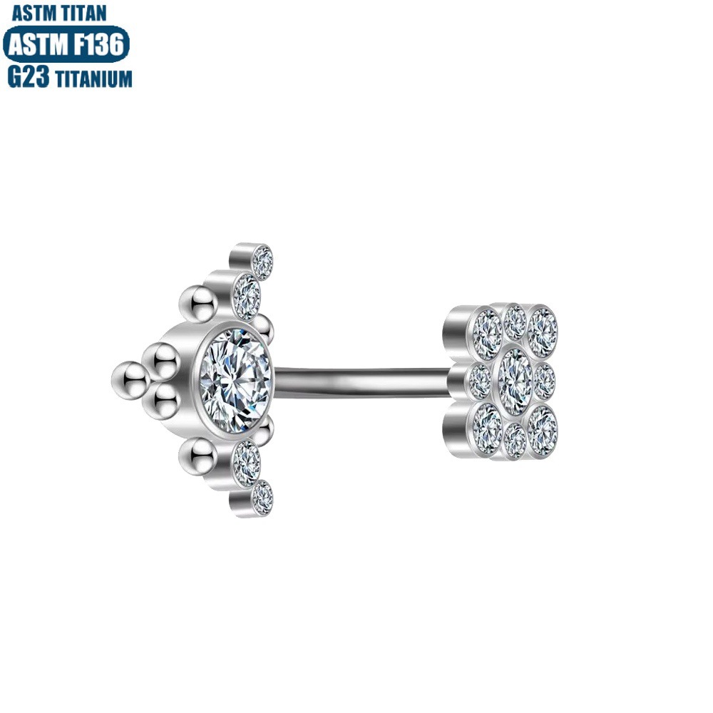 Pointed titanium steel lip stud product view