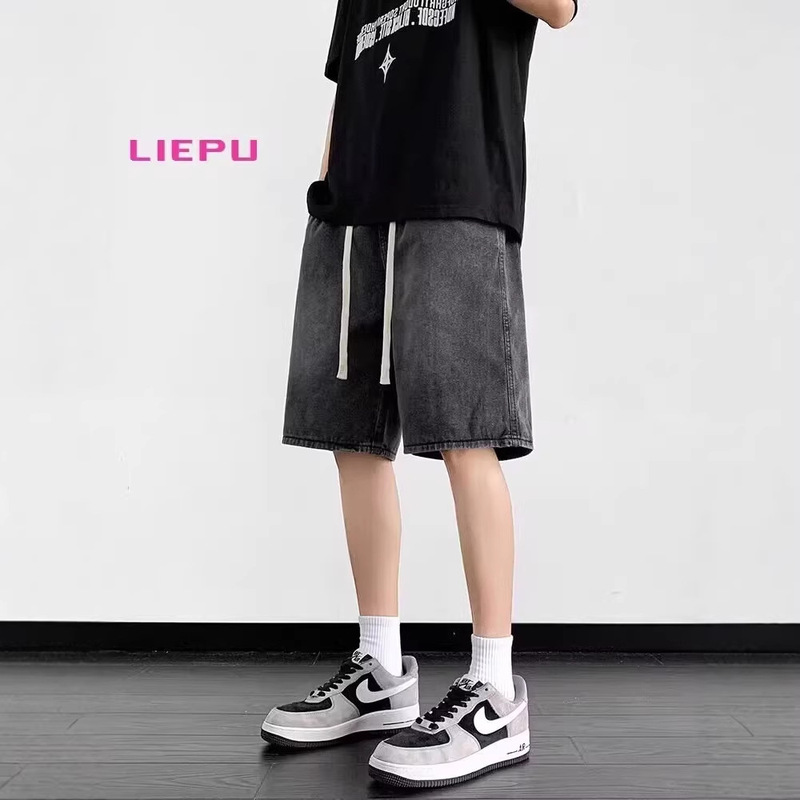 Summer New American-Style Short Jeans for Men, Trendy Brand, Thin Design, Niche Loose Fit, Plus-Size, Sporty Casual Five-Point Length Summer New American-Style Short Jeans for Men, Trendy Brand, Thin Design, Niche Loose Fit, Plus-Size, Sporty Casual Five-Point Length