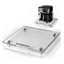 跨境亚克力咖啡机滑动托盘 厨房咖啡机辅助器托盘带橡胶轮可移动