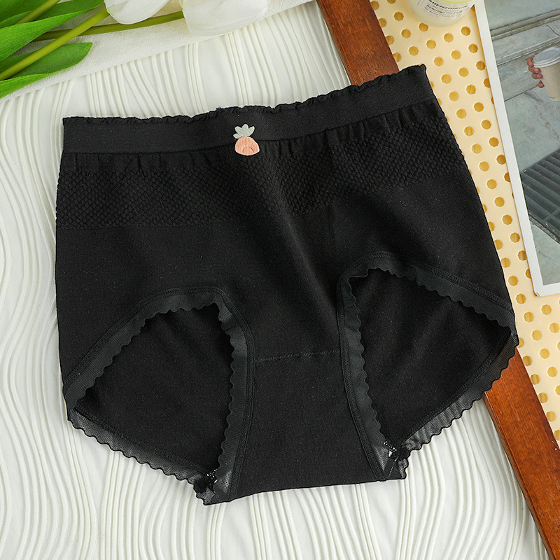 Ropa interior de mujer, entrepierna de algodón transpirable antibacteriana, cintura alta, pantalones cortos triangulares para niñas, sin costuras, ropa interior cómoda de gran tamaño al por mayor