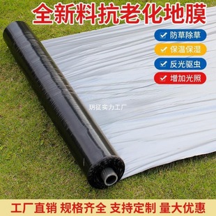 Agricultural Thickened Silver and Black Two-Color Reflective Mulch Film for Weeding, Insulation, Weed Prevention, Planting, and Insect-Proof Plastic Film