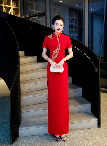 Cheongsam young red sleeves to improve dress costumes during high-end female temperament