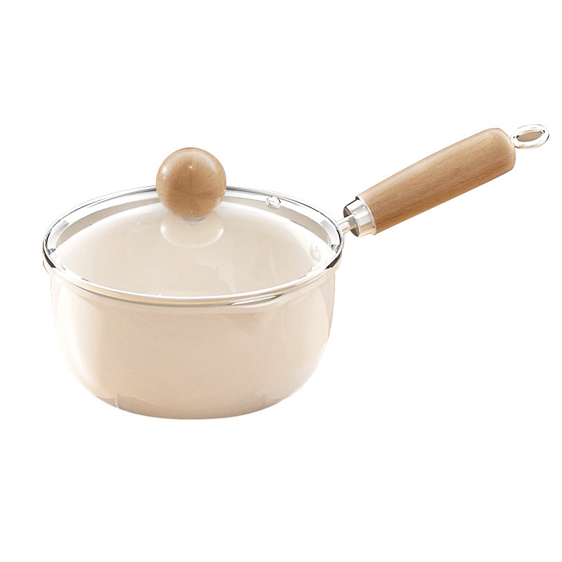 Huishoudpotje van bone china voor babyvoeding, antiaanbaklaag, geschikt voor inductie- en gasfornuizen, ideaal voor instantnoedels in studentenkamers._voghion.com