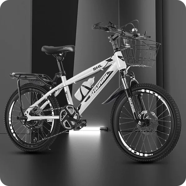 White and black variable speed shock absorbing double disc brake high rear seat basket - 18 inches - other
