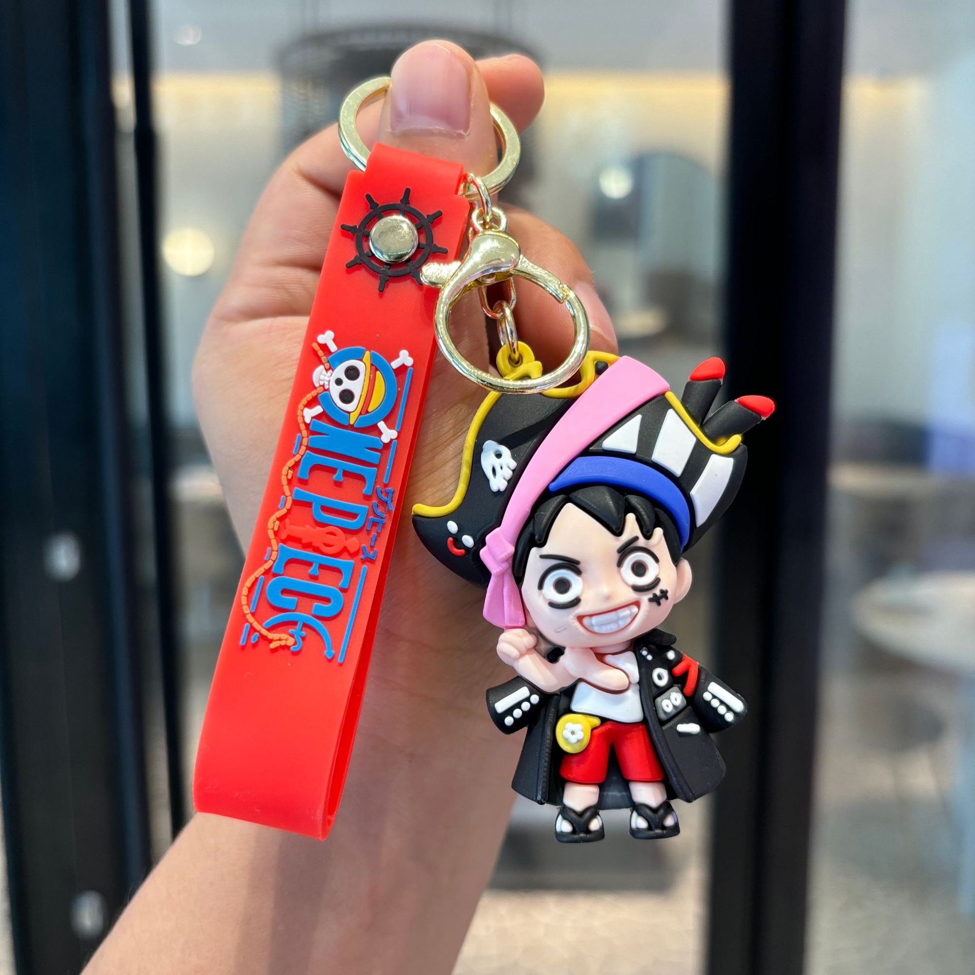 Transfronterizos One Piece llavero de PVC muñeca colgante bolso de coche llavero atrapar máquina de bebé lindos llavero