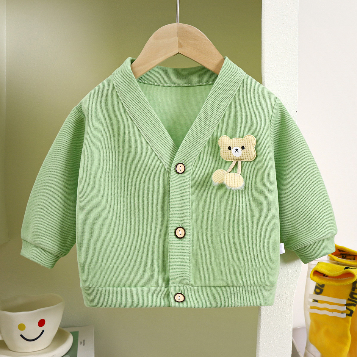 [  카디건] 가을 새 V넥 니트 카디건 어린이 여자  코트 니트 카디건 한국어