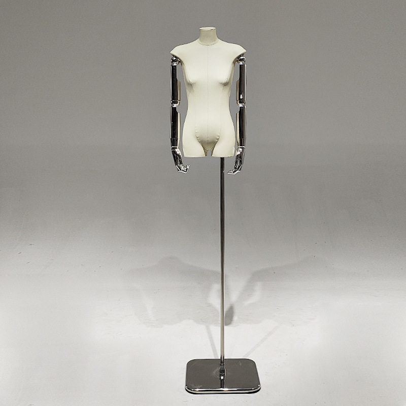 Cuero coreano PU modelo de cuerpo plano accesorios tienda de ropa de mujer mitad plano pecho pequeño estante de exhibición de ropa maniquí de ventana