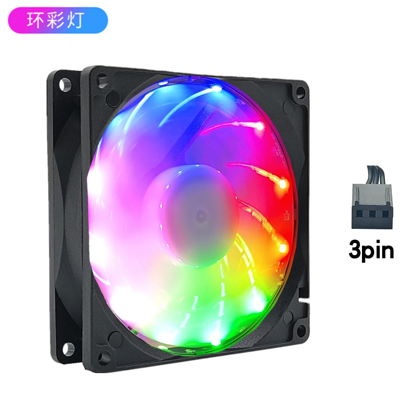 デスクトップ CPU 冷却ファン 9 センチメートルサイレント小型 4Pin ファン 3 ピンコンピュータ 4Pin 4 線式カラーライト pwm 温度制御|undefined
