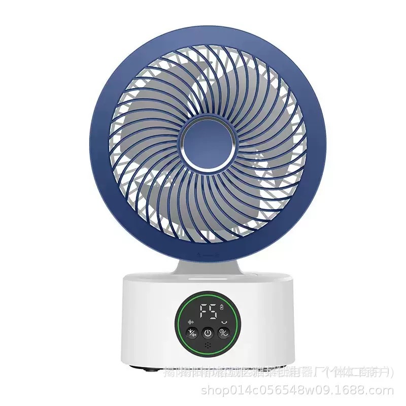 [Amazon Hot Sale] ventilador de escritorio al aire libre circulación de gran viento para el hogar visualización digital ventilador triángulo de doble propósito