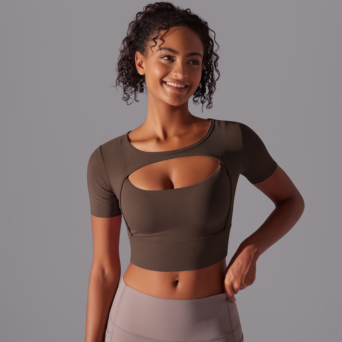 182g Weight Short Sleeve Sleeve Length Pullovers Placket Type Nylon, Spandex Fabric Type Short Top Length T-shirt Tops Type Yoga, Sports Occasion Round Neck Neckline Solid Color Pattern Women Gender Hollow Out Craft Fitness Sport Style Solid Color Nylon Spandex Round Neck Hollow Out Active Tops T-shirt 4