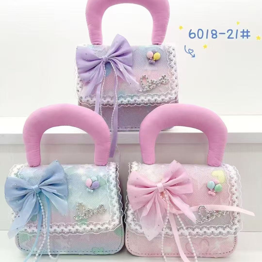 Bolso de princesa de arco de Año Nuevo para niños bolso de Año Nuevo bolso de hombro de dibujos animados cadena pequeña bolsa de accesorios de viento fragante