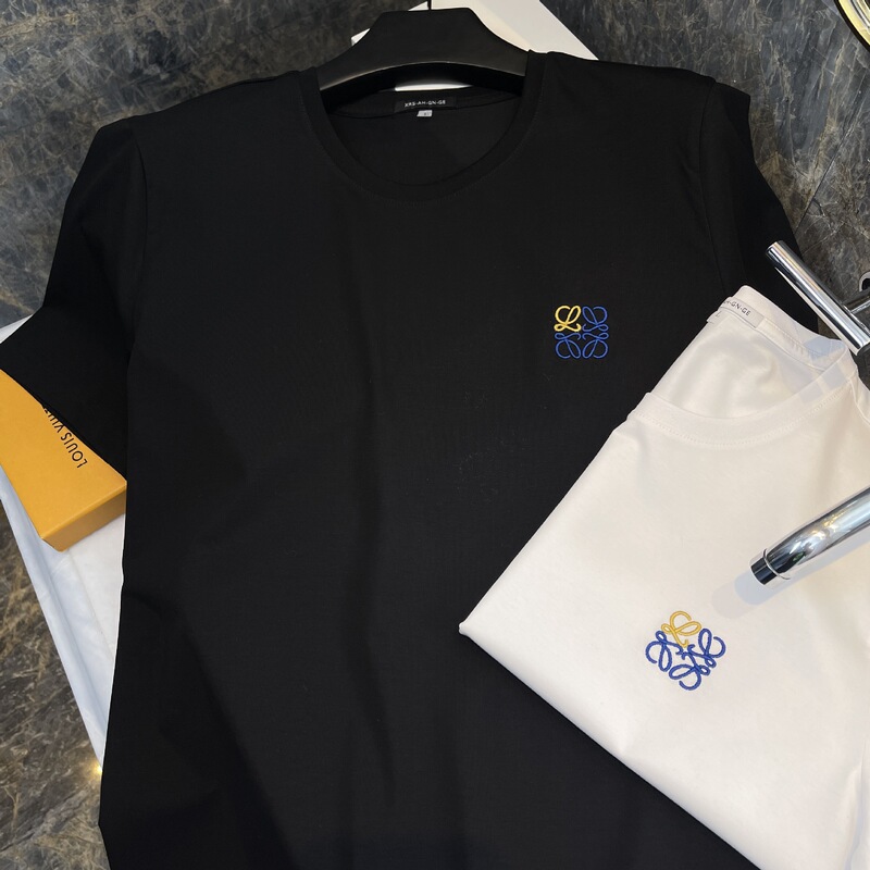 High-Quality Mercerized Cotton Men's Short-Sleeved T-Shirt, Exquisite Big-Name Embroider, Pure Color, Simple Summer Breathable and Handsome Half-Sleeved T-Shirt High-Quality Mercerized Cotton Men's Short-Sleeved T-Shirt, Exquisite Big-Name Embroider, Pure Color, Simple Summer Breathable and Handsome Half-Sleeved T-Shirt