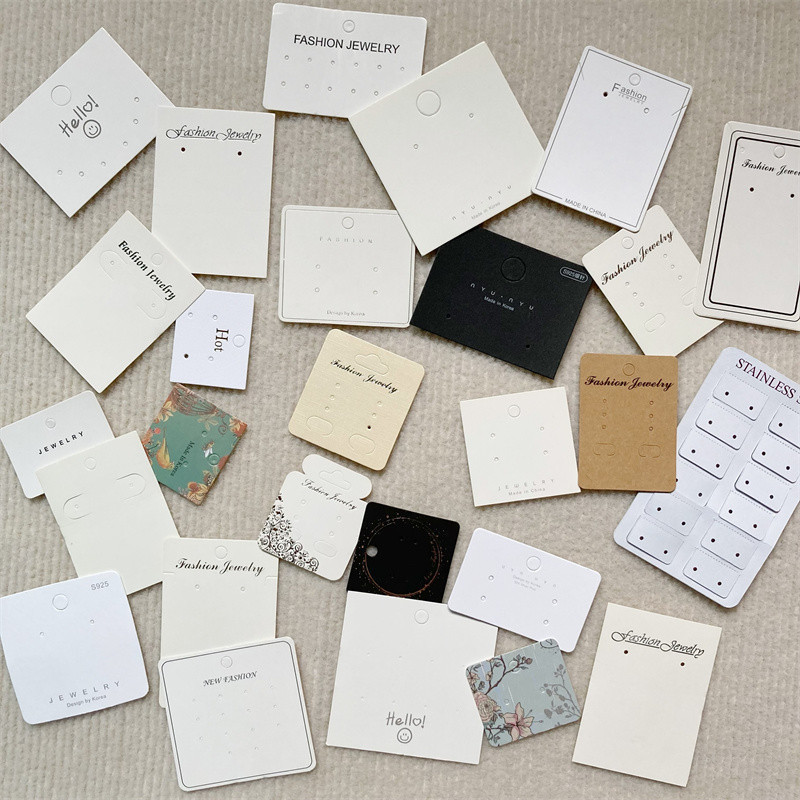 Earrings card spot simple earring paper card earrings black card color card kraft paper card jewelry packaging Earrings card spot simple earring paper card earrings black card color card kraft paper card jewelry packaging