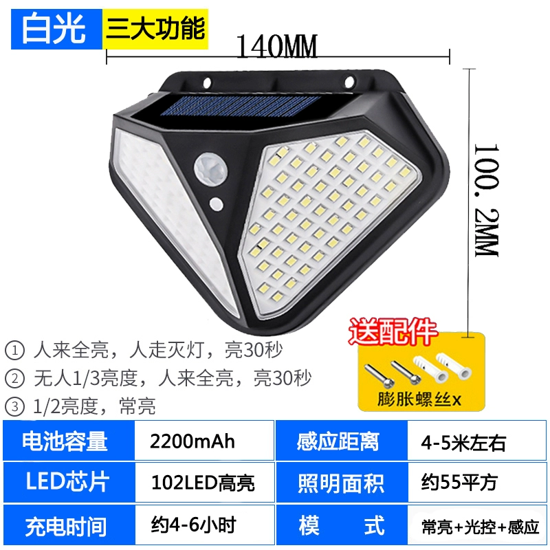 Travel physiological lights solar-powered for gazebo, induction wall sconce, human sensor