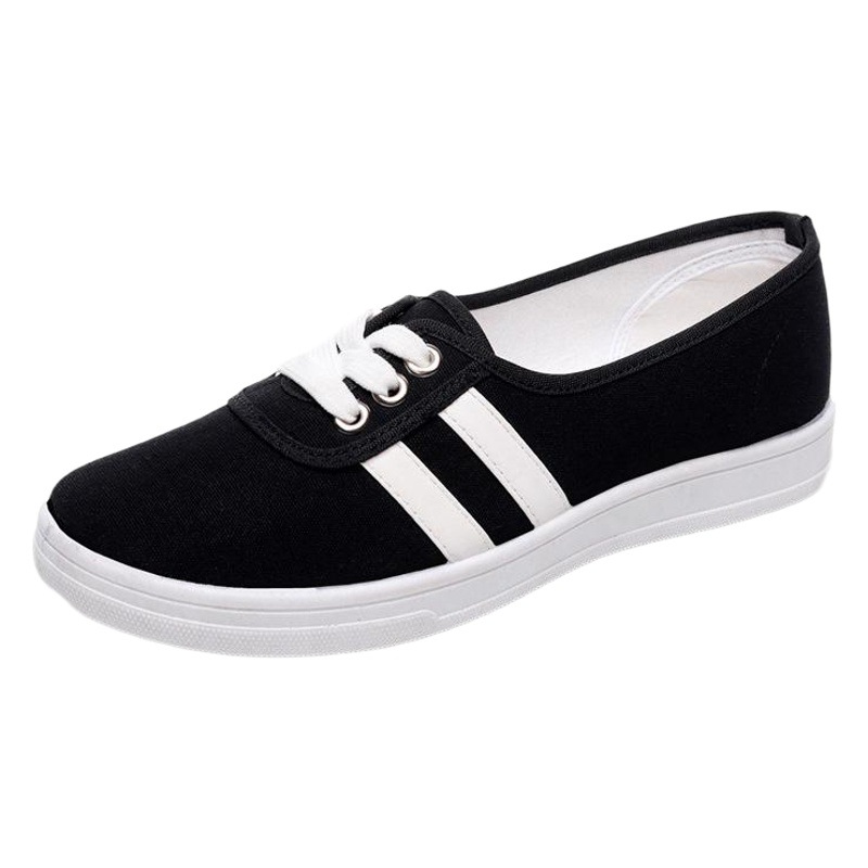 2026 New Low-Top Canvas Shoes for Female Students, Flat Casual Shoes, Sports Casual Sneakers, Lazy White Shoes Wholesale