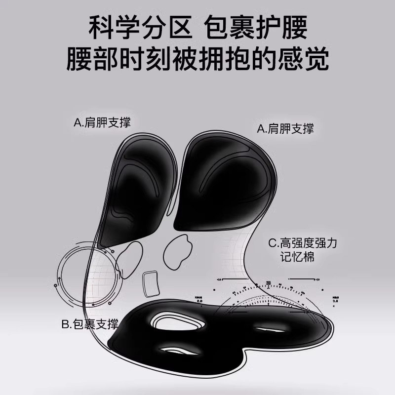 BKT Ergonomic lumbar support cushion office lumbar seat cushion sedentary back cushion office chair lumbar cushion 3