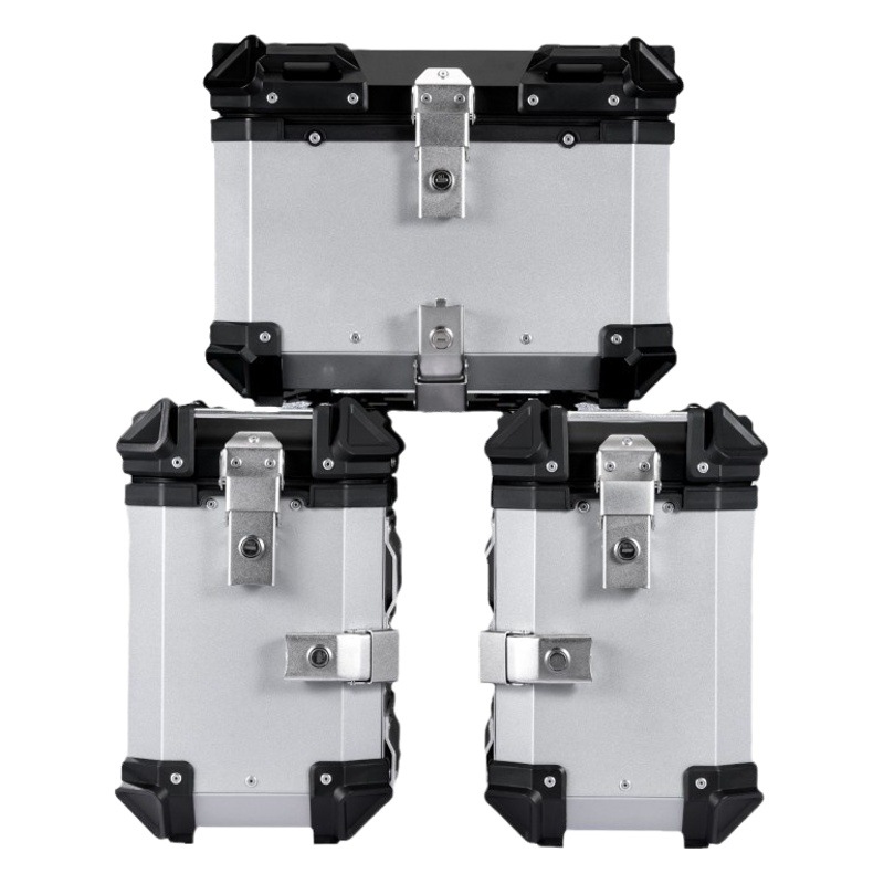 35L derecha ocultar caja lateral de escape universal motocicleta aleación de aluminio impermeable anticolisión viaje camping caja esencial negro