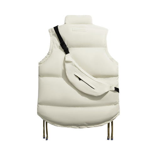 Men's cotton vest, solid color, autumn/winter Korean style slim-fit stand collar, slim fit casual hollow board, can be opened in two ways