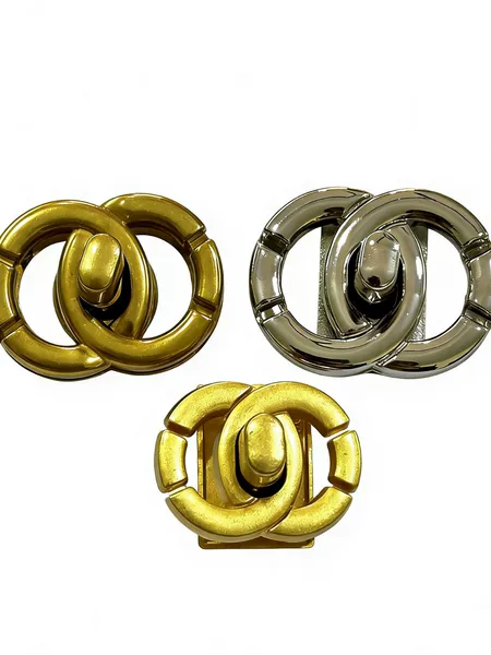 Directly Supplied from the Manufacturer, Zinc Alloy Double O Lock for Women's Bags, Bag Lock Buckle, DIY Decorative Real Lock