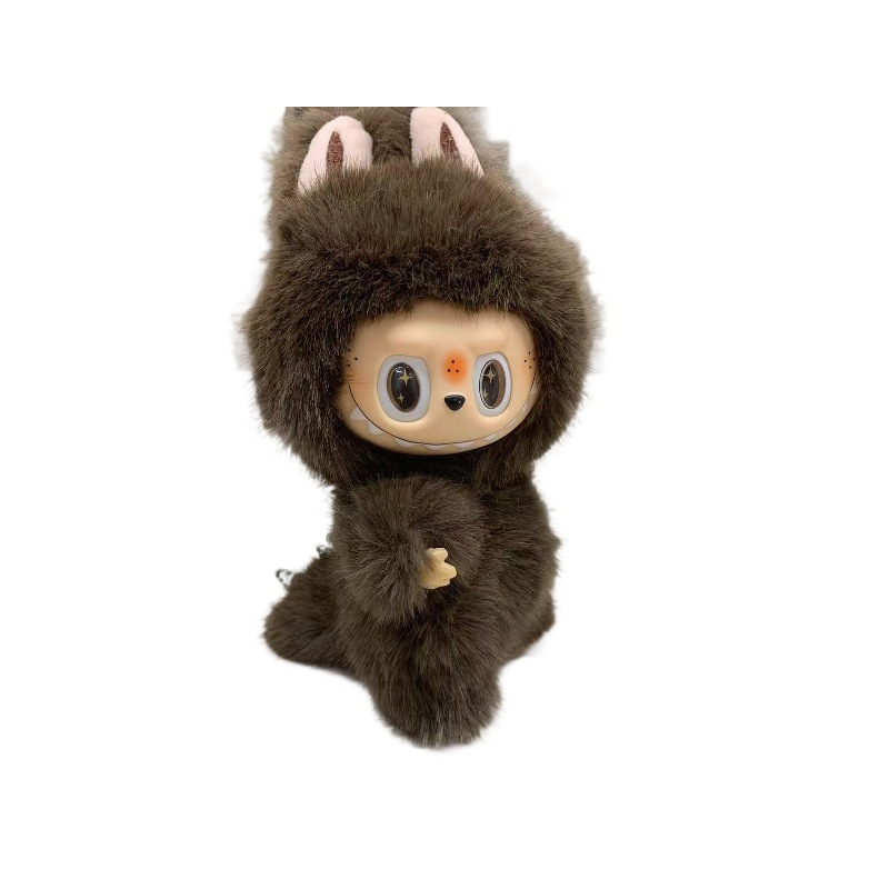 La moda juegan labu pequeño colgante jefe labubu pequeño ángel lindo muñeca de peluche muñeca accesorios muñeca caja ciega muñeca