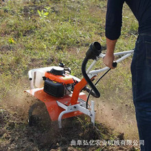 便携式小型汽油微耕机旋耕机山地开荒犁地机玉米地垄间松土除草机