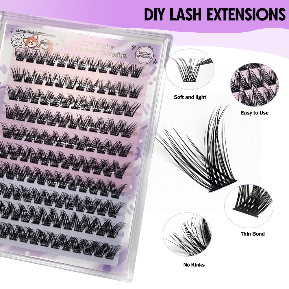 Transfronterizo denso FD13 gran capacidad pestañas libro gripe monoclúster estilo europeo y americano simulación pereza auto injertado pestañas falsas