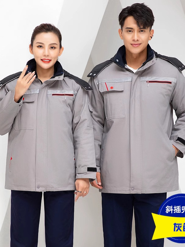 invierno de algodón grueso ropa de trabajo de algodón antiestático chaqueta de algodón de mediano largo soldador eléctrico ropa de algodón de protección laboral