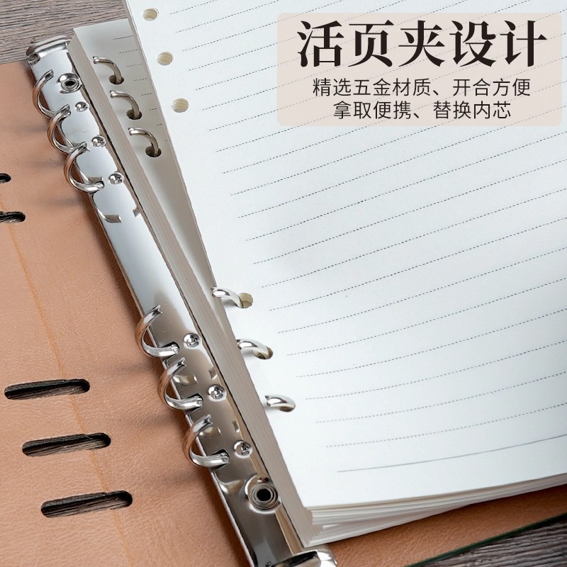 Nuevo portátil A5 de alto valor de la cara cubierta de cuero sin bordes de mano página de libro de alta calidad extraíble para estudiantes universitarios