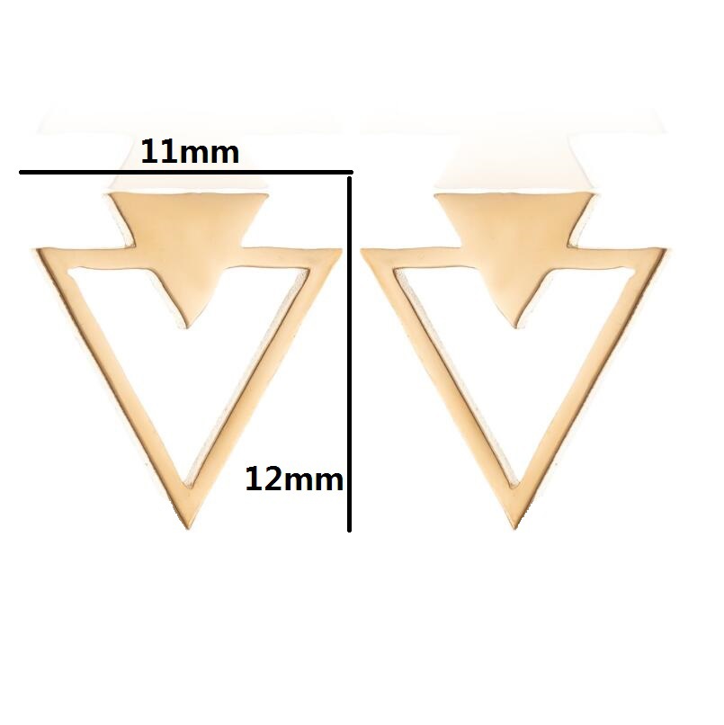 Simple Style Triangle Stainless Steel Plating Hollow Out Ear Studs 1 Pair display picture 1