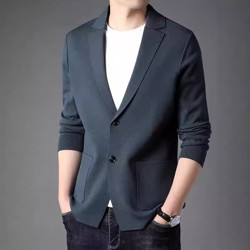 Autumn and Winter 2024 New Men's Cardigan Sweater Jacket Korean Slim-fit Fashionable Suit Handsome Youth Knitwear