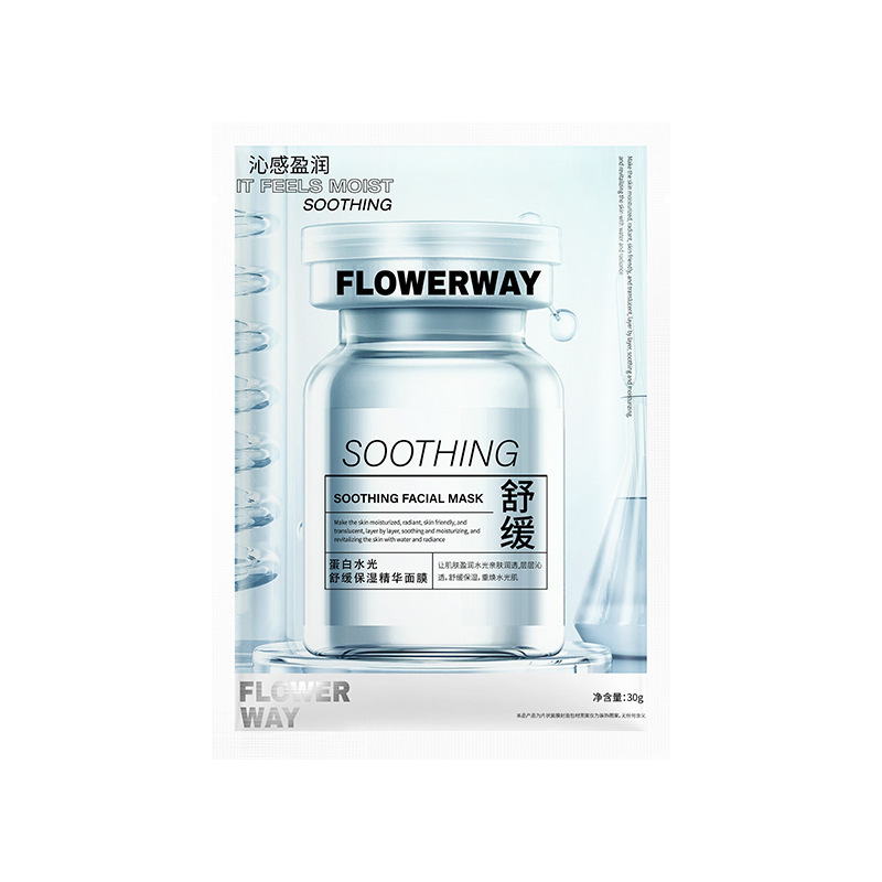 FLOWERWAY プロテイン ウォーター ライト 鎮静保湿エッセンスマスク 保湿保湿美白パッチマスク 正規品|undefined