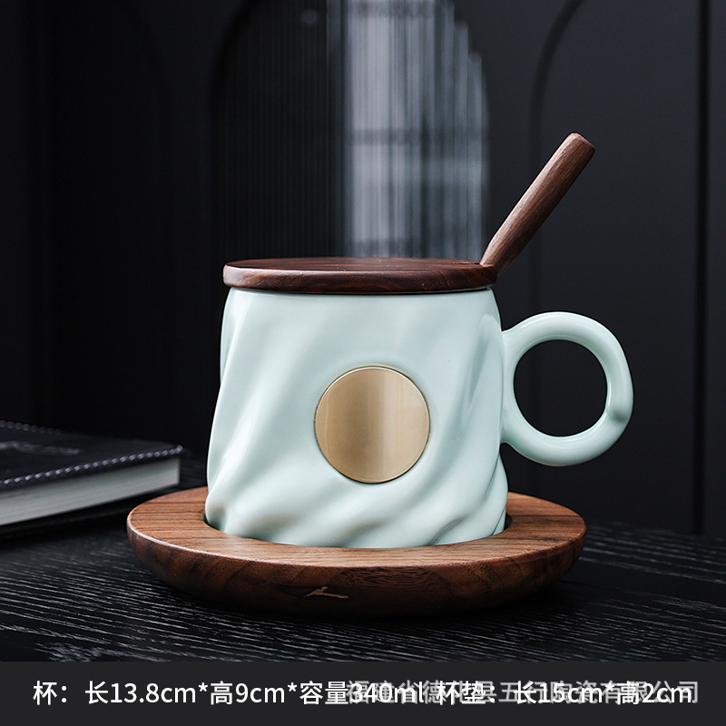 星巴风马克杯陶瓷杯碟套装咖啡杯刻字情侣杯子商务礼品定 制logo