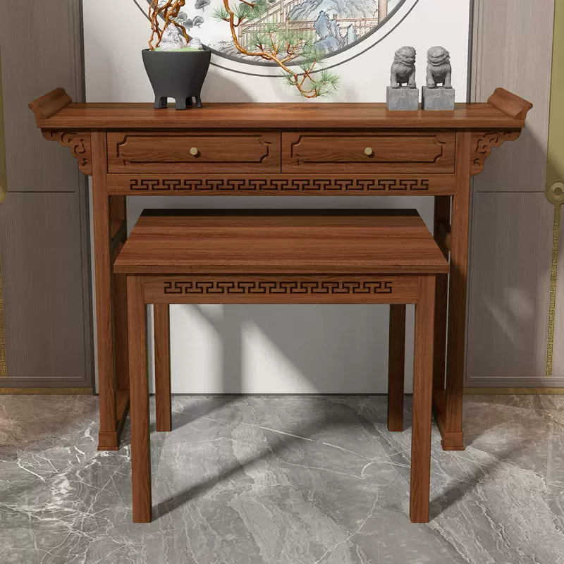 神台供桌香案家用新中式案台贡台桌加高佛台农村香火实木贡桌