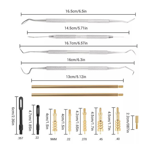 Cross-border 29-piece gun brush pipe cleaning tool set manufacturer supplies gun barrel copper wire brush set outdoor tactical supplies