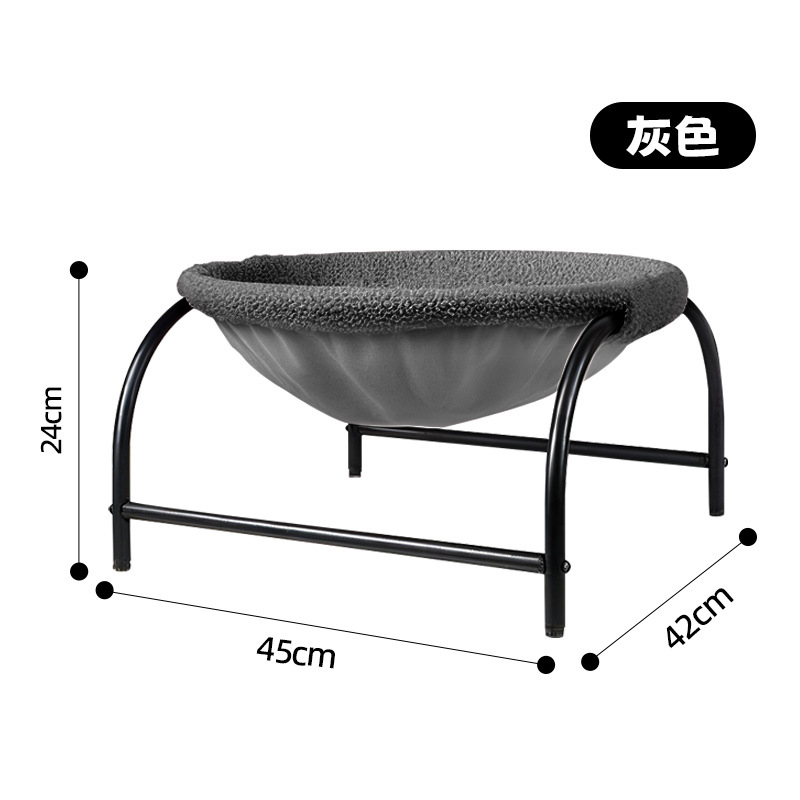 Cama alta arqueada - gris piedra (franela)