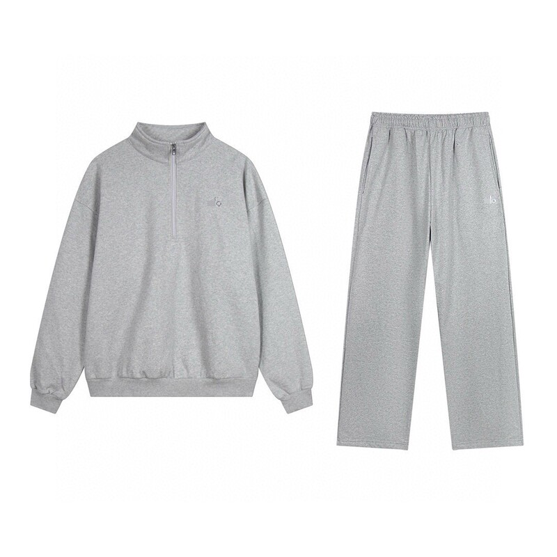 Cross-border A-brand silver reflective letter sweatshirt set, round-neck long-sleeve loose-fitting couple's sweatshirt set, solid color fashion Cross-border A-brand silver reflective letter sweatshirt set, round-neck long-sleeve loose-fitting couple's sweatshirt set, solid color fashion