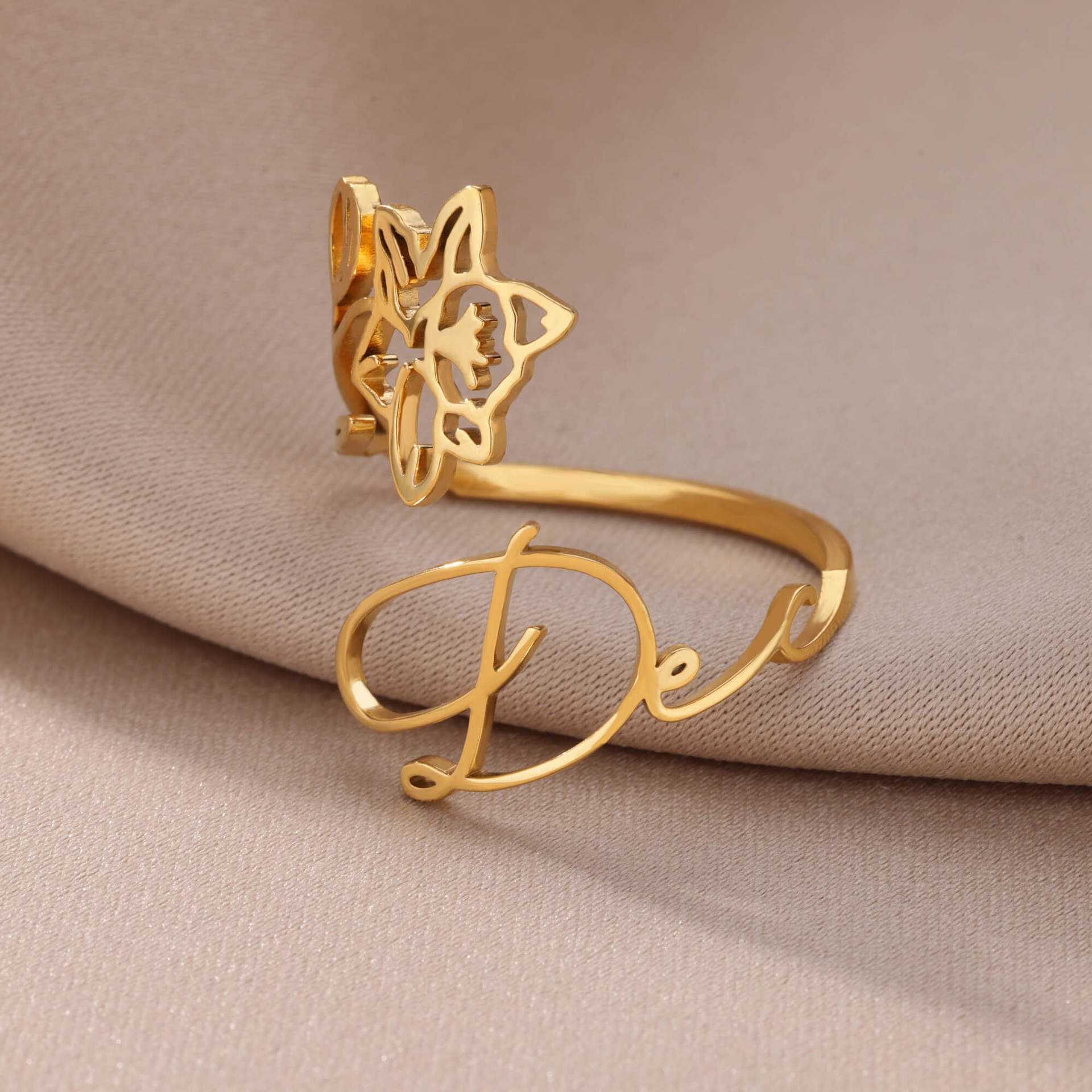 Joyería Al Por Mayor Estilo Vintage Estilo Clásico Flor Acero Inoxidable 304 Enchapado Anillos Abiertos display picture 31