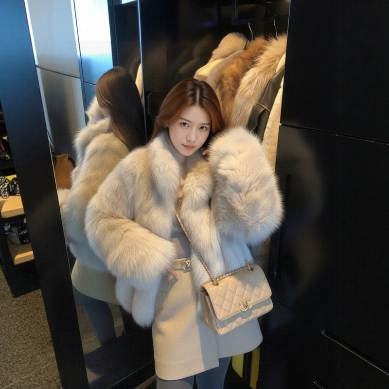 Jiarong "Wannian Qidai" 2026 New Style Short Fox Fur Coat for Women in Autumn and Winter