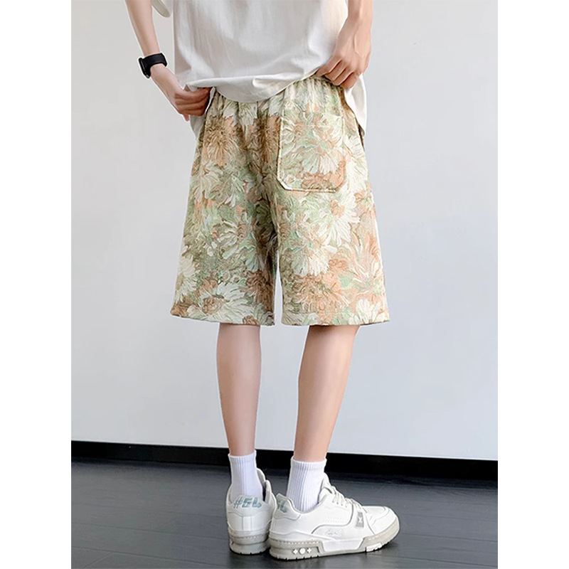 NASA Shorts Men's Summer Thin Loose Straight Casual Five-point Pants Student Trendy Brand Yipi Handsome Ice Silk Beach Pants
