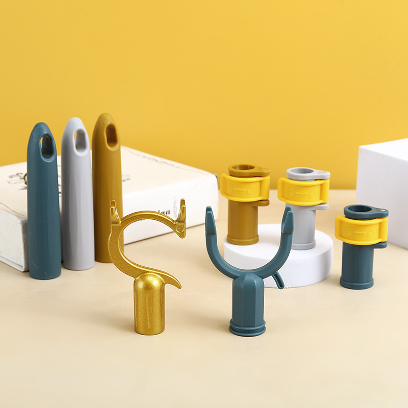 Clothes fork pole clothes pole mop pole stainless steel telescopic tube plastic fitting lock buckle docking fork handle