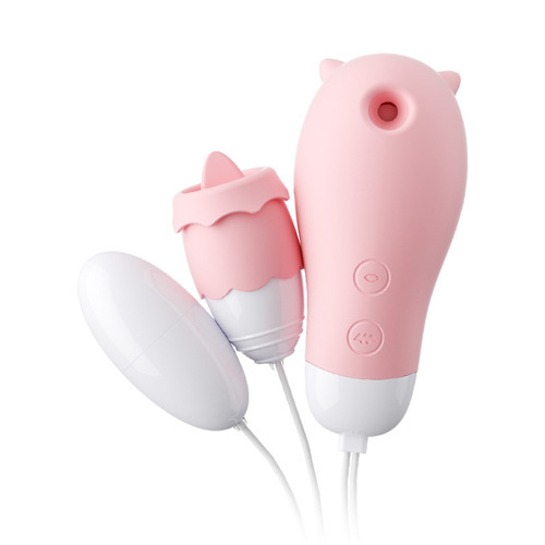 Mystery Goddess Mini Vibrator Egg Sucking Tongue Licking Vibration USB Charging Pink Self-pleasure Toy for Women
