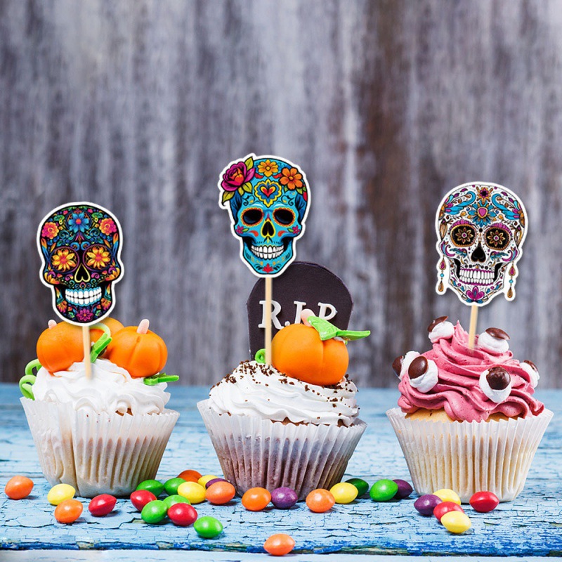 Nuevo cross-border Día de los Muertos Party Decoration Cake Plug Theme Mexican Día de los Muertos Decoration Desserts Plug