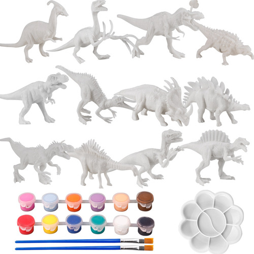 White Embryo Dinosaur Model Coloring Children's Toy Creative DIY Coloring Toy for Boys and Girls Hand Painting Toy Wholesale