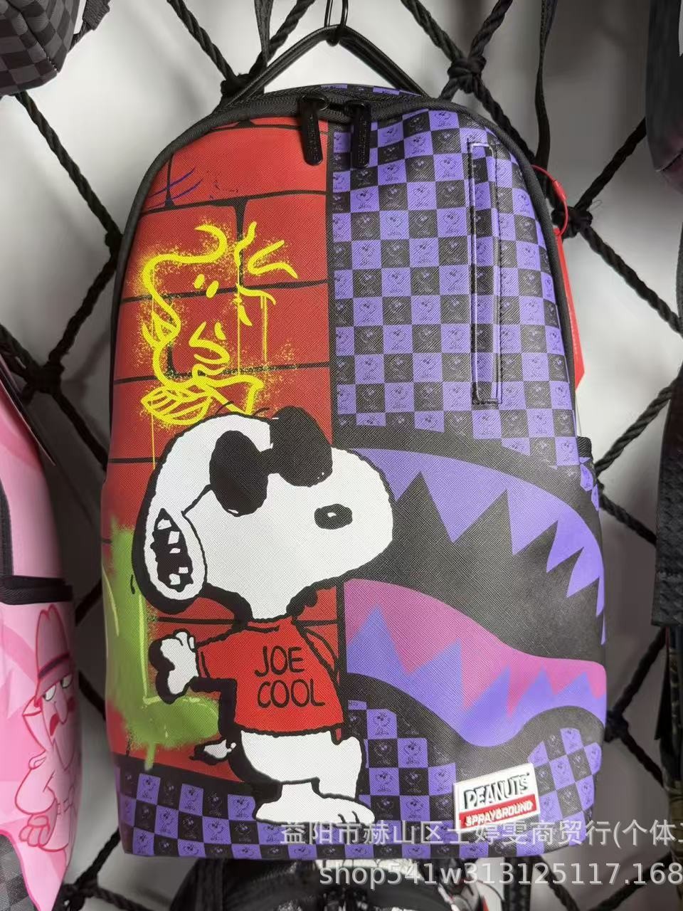 SG Mochila boca de tiburón Mochila de aerosol Mochila de estudiantes de gran capacidad Mochila de graffiti Mochila de calle Mochila de computadora