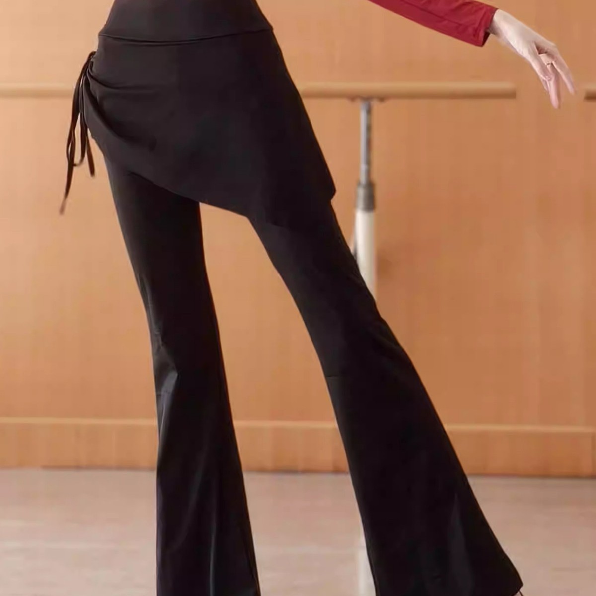 Modern Dance Pants with Slimming Effect, Flared Skirt Pants for Adults, Latin Chinese Classical Dance Yoga Body Practice Outfit
