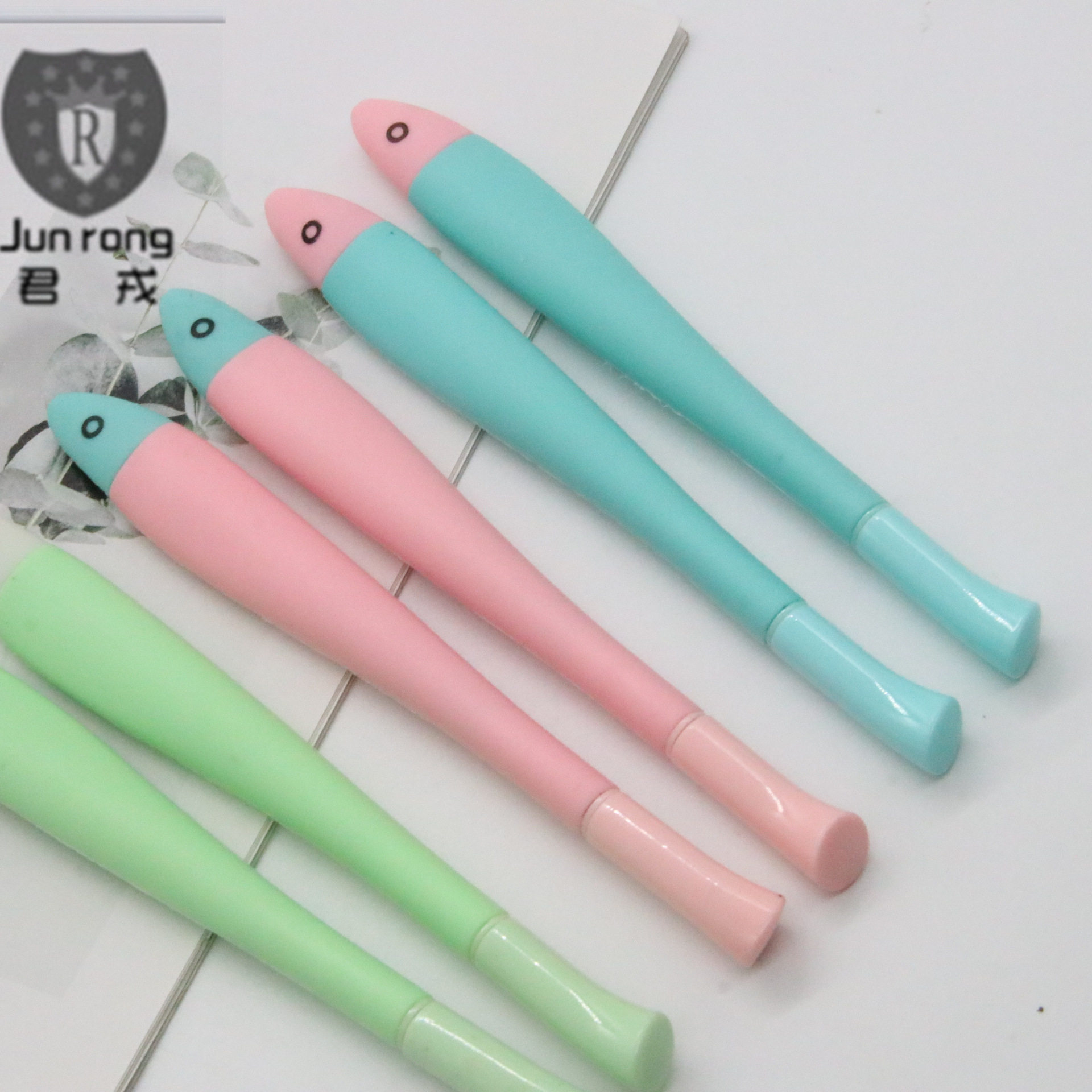 Pluma de dibujos animados de silicona bolígrafo neutral pluma de estudiante de inserción