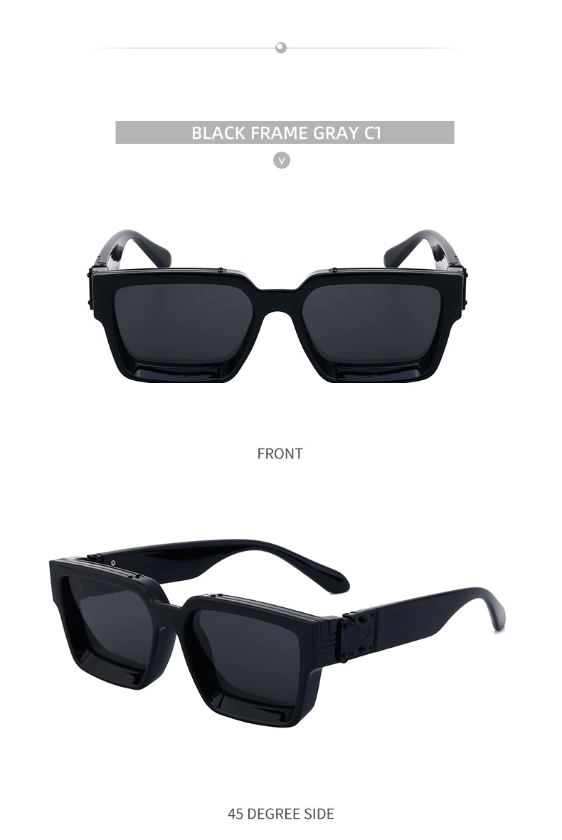 58g Weight Full Frame Glasses Structure Sunglasses Classification PC, UV400 Protection Lens Material Square Glasses Style Outdoor, Travel, Fishing Occasion Solid Color Pattern All Seasons Season Women's Gender Retro Style Retro Solid Color PC UV400 Protection Square Full Frame Women's Sunglasses 11