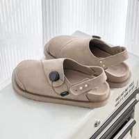 Сабо (Birkenstock) женские кроссовки на толстой подошве из замши и телячьей кожи, повседневный винтажный стиль