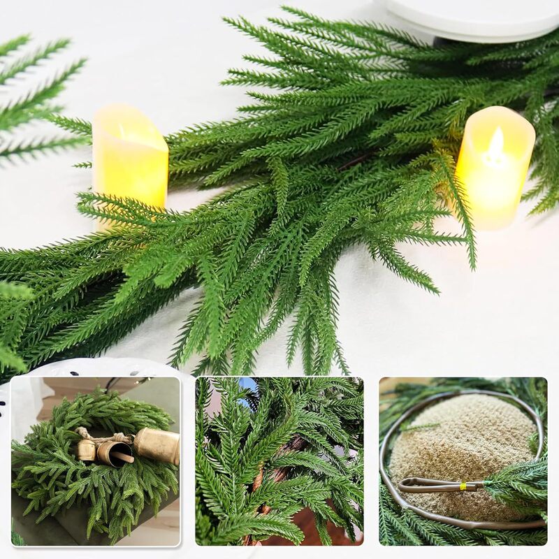 模擬クリスマス壁掛け PE ソフトプラスチック松葉 180 センチメートルフォックス松葉蔓家の装飾クリスマス緑の植物|undefined