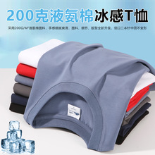 2025夏季新款液氨t恤纯色圆领短袖T恤纯色液氨棉简约内搭中性日常